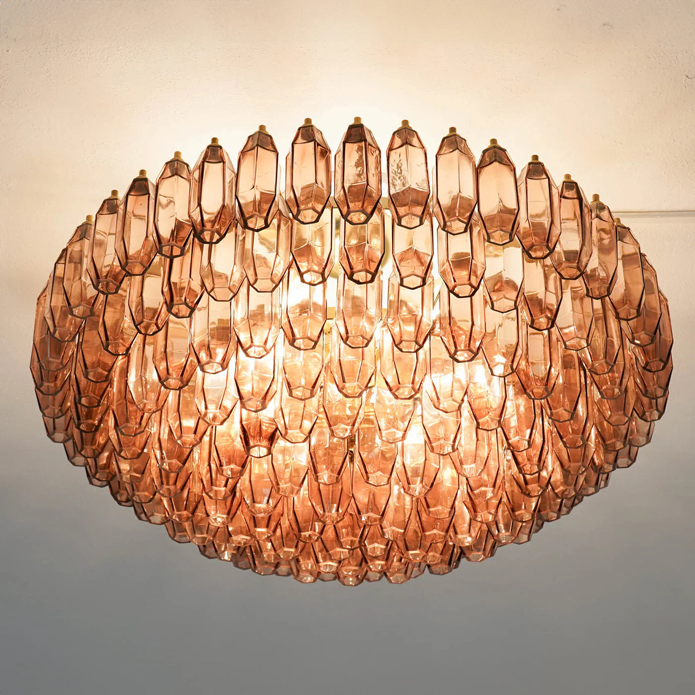 Prismatico Amethyst Glass Ceiling Lamp 35"