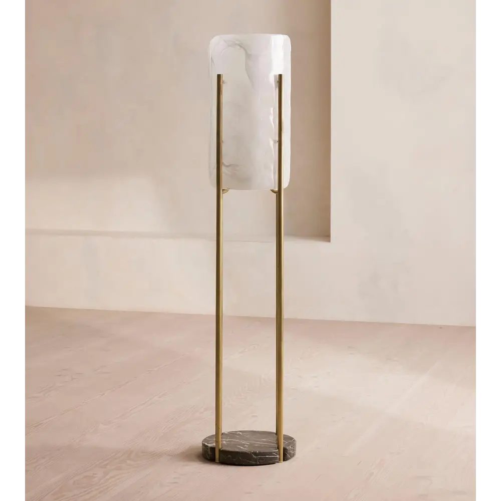 Minimalist Marble & Brass Floor Lamp