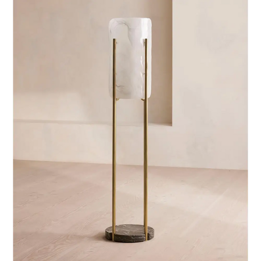 Minimalist Marble & Brass Floor Lamp