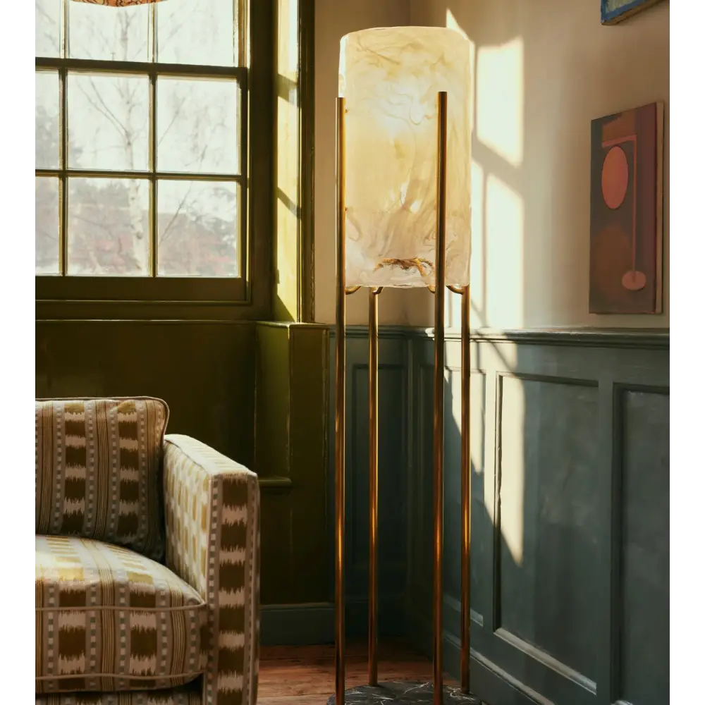 Minimalist Marble & Brass Floor Lamp