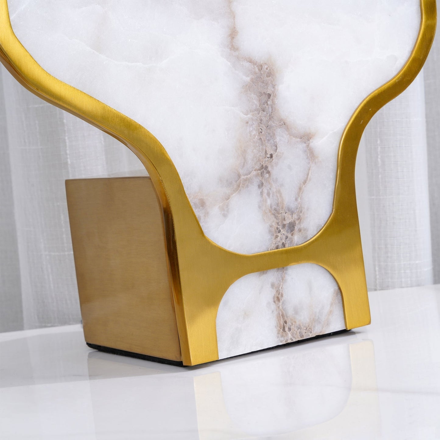Modern Alabaster And Brass Table Lamp