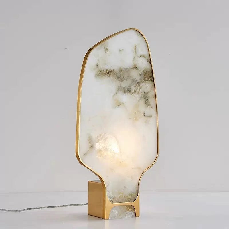 Modern Alabaster And Brass Table Lamp
