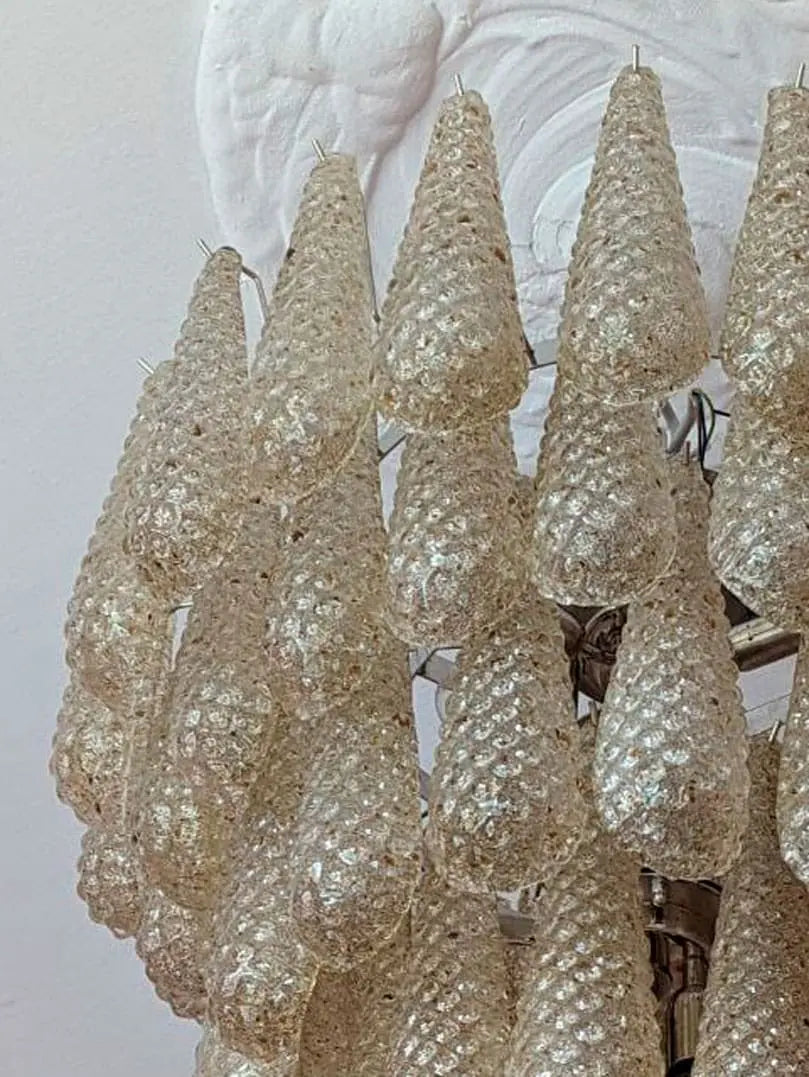 Murano Chandelier – Drop – 75 glasses – Amber