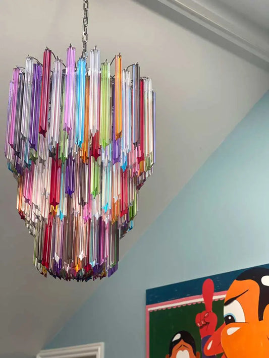 Murano Chandelier – 184 prisms – Multi
