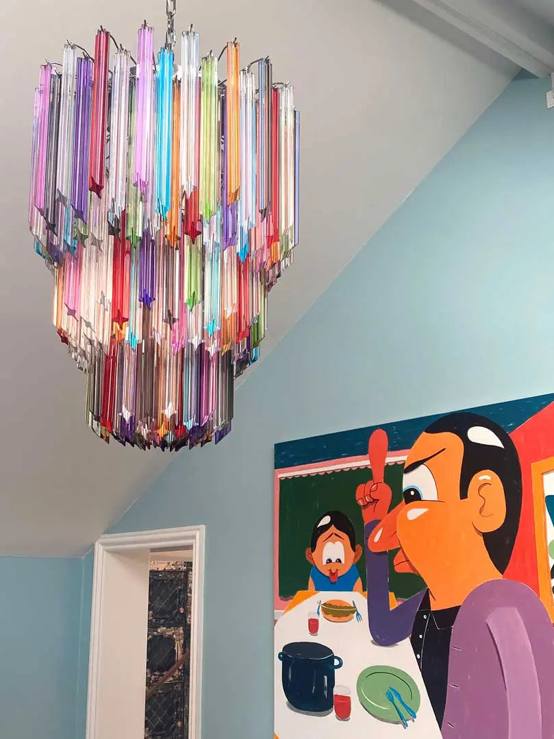 Murano Chandelier – 184 prisms – Multi