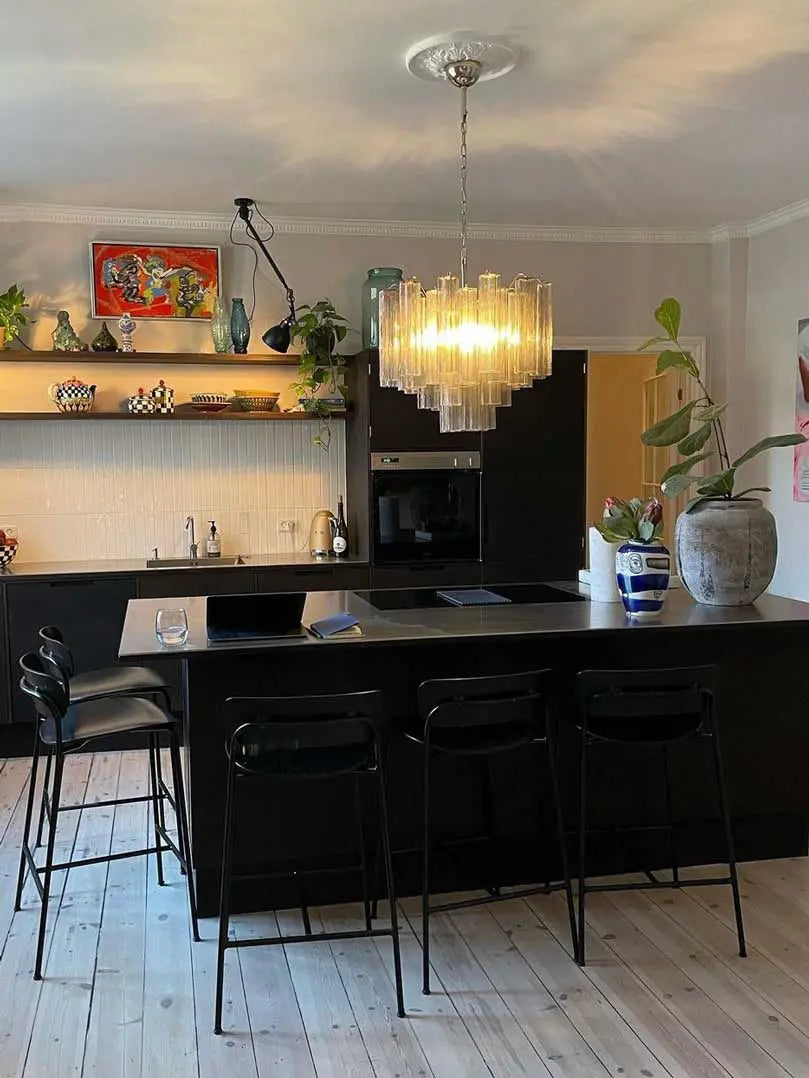 Murano Chandelier – 36 tubes – Smoked/Transparent