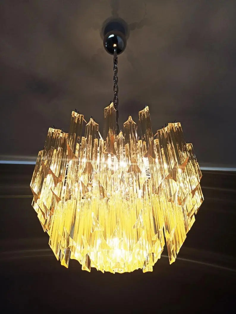 Murano Chandelier – 107 prisms – Yellow