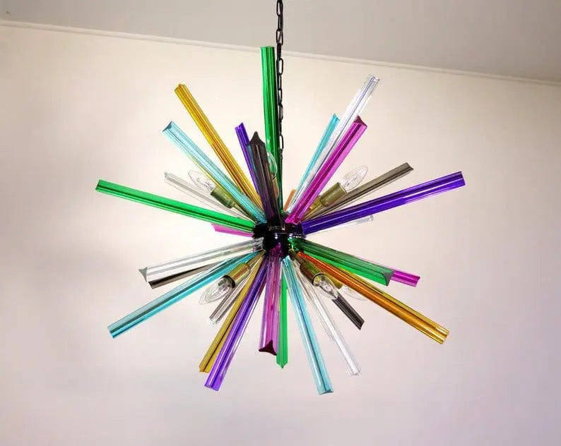 Murano Chandelier – Sputnik – 30 prisms – Multi