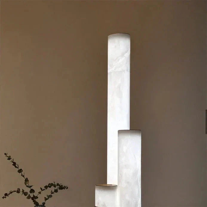 Natural Alabaster And Brass Led Floor Lamp