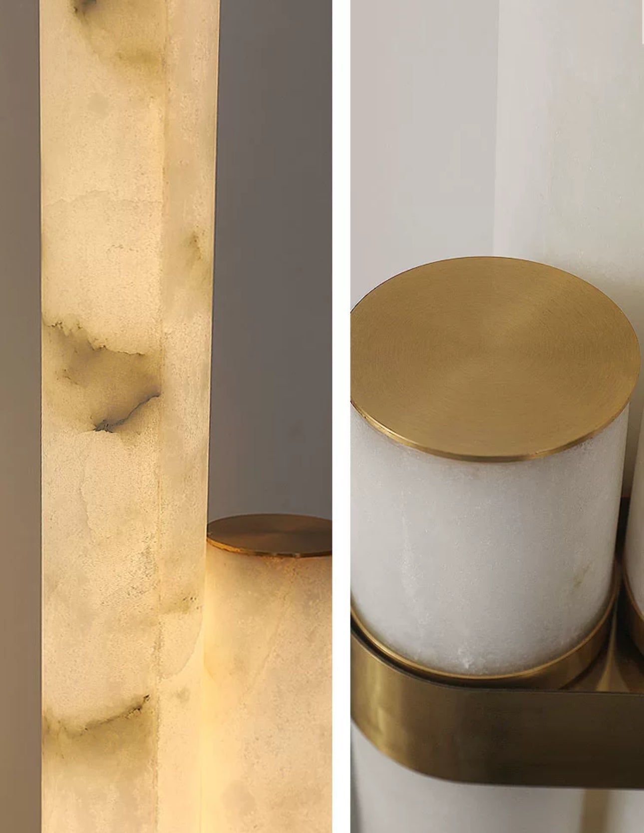 Natural Alabaster And Brass Led Floor Lamp