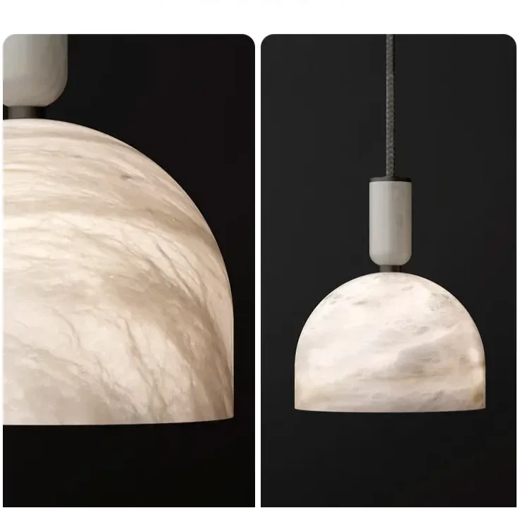 Alabaster Dome Pendant Light