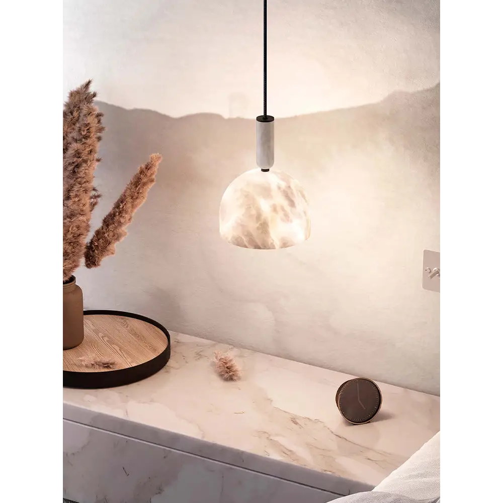 Alabaster Dome Pendant Light