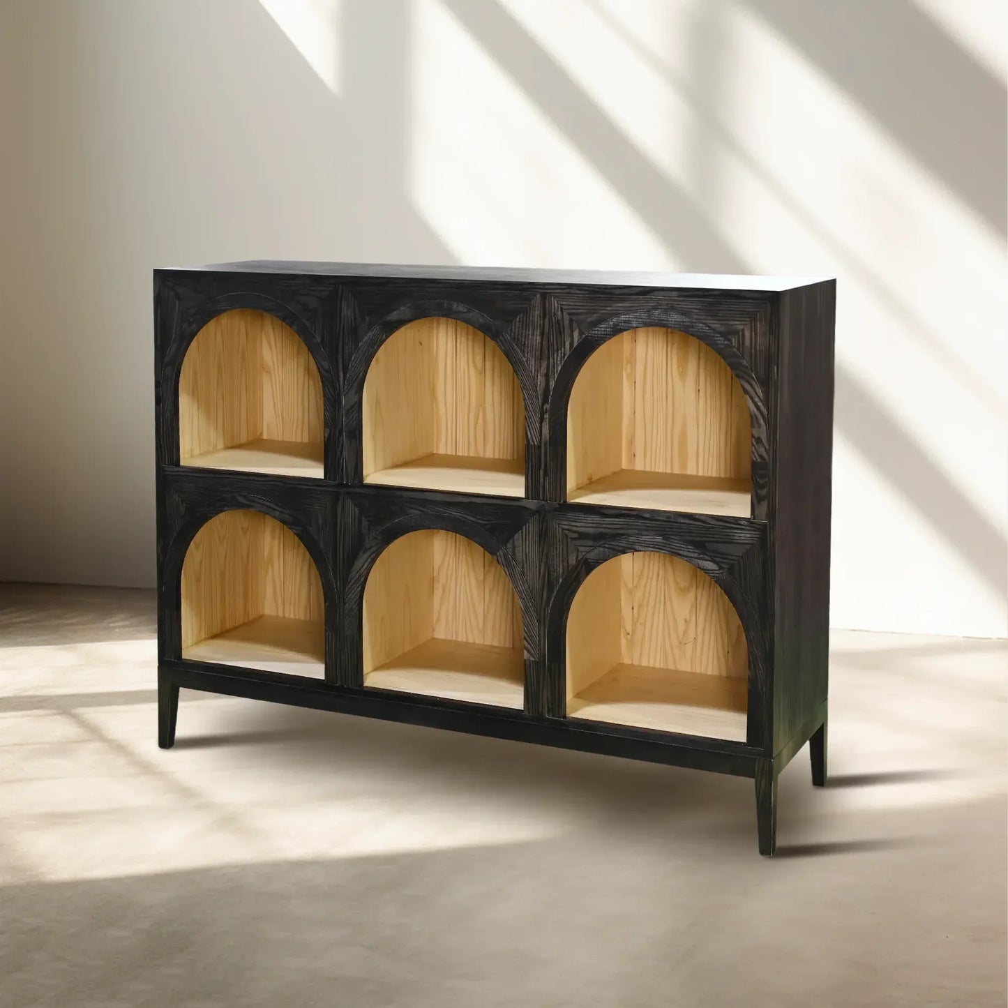 Hattie Arched Storage Cabinet  in Oak 60.75"W