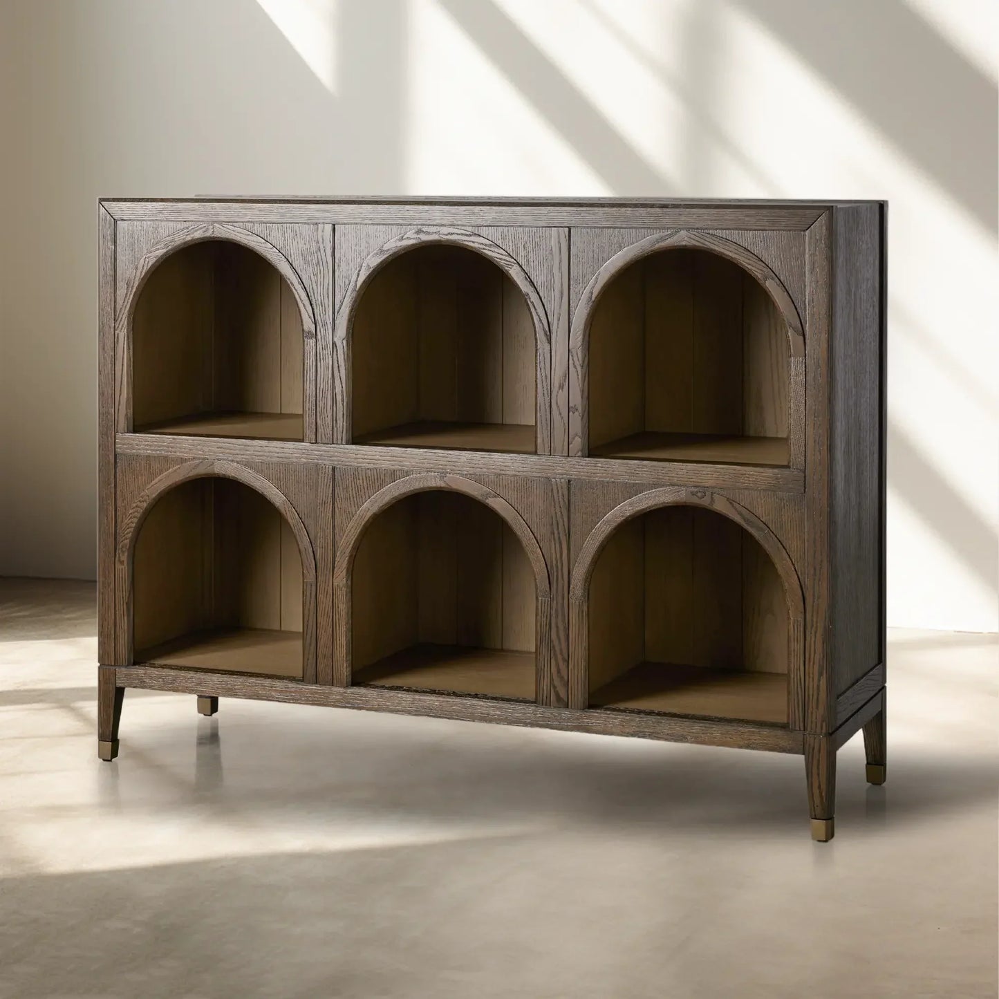 Hattie Arched Storage Cabinet  in Oak 60.75"W