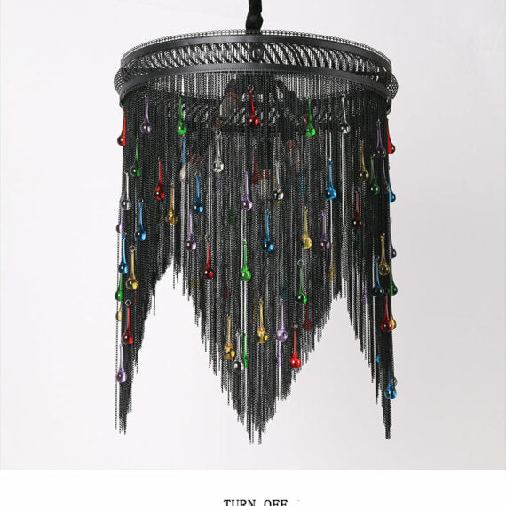 Black Chain Tassel Chandelier