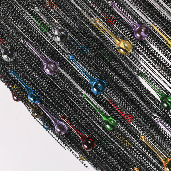 Black Chain Tassel Chandelier