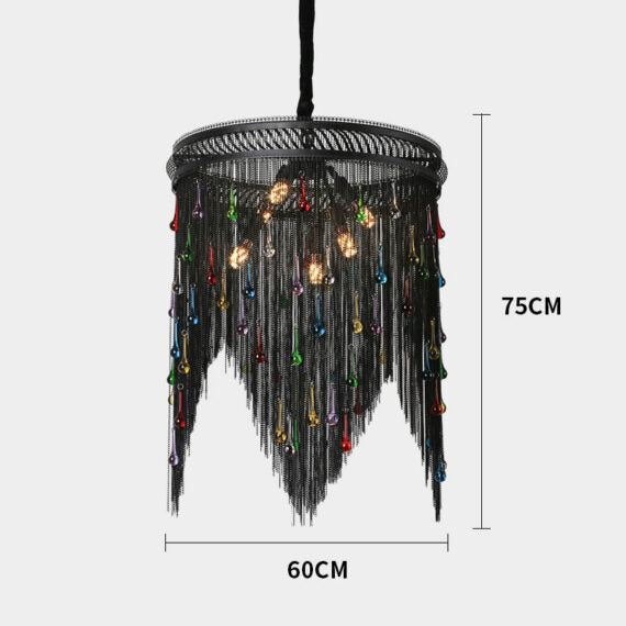 Black Chain Tassel Chandelier