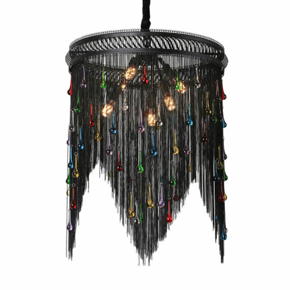 Black Chain Tassel Chandelier
