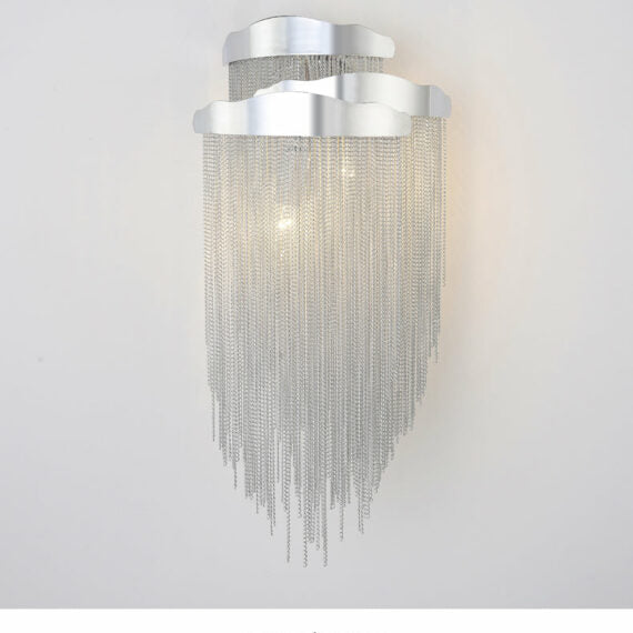 Modern 3 Lights Stacking Chain Tassel Wall Sconce