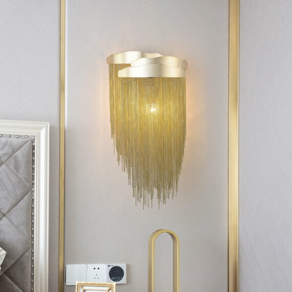 Modern 3 Lights Stacking Chain Tassel Wall Sconce