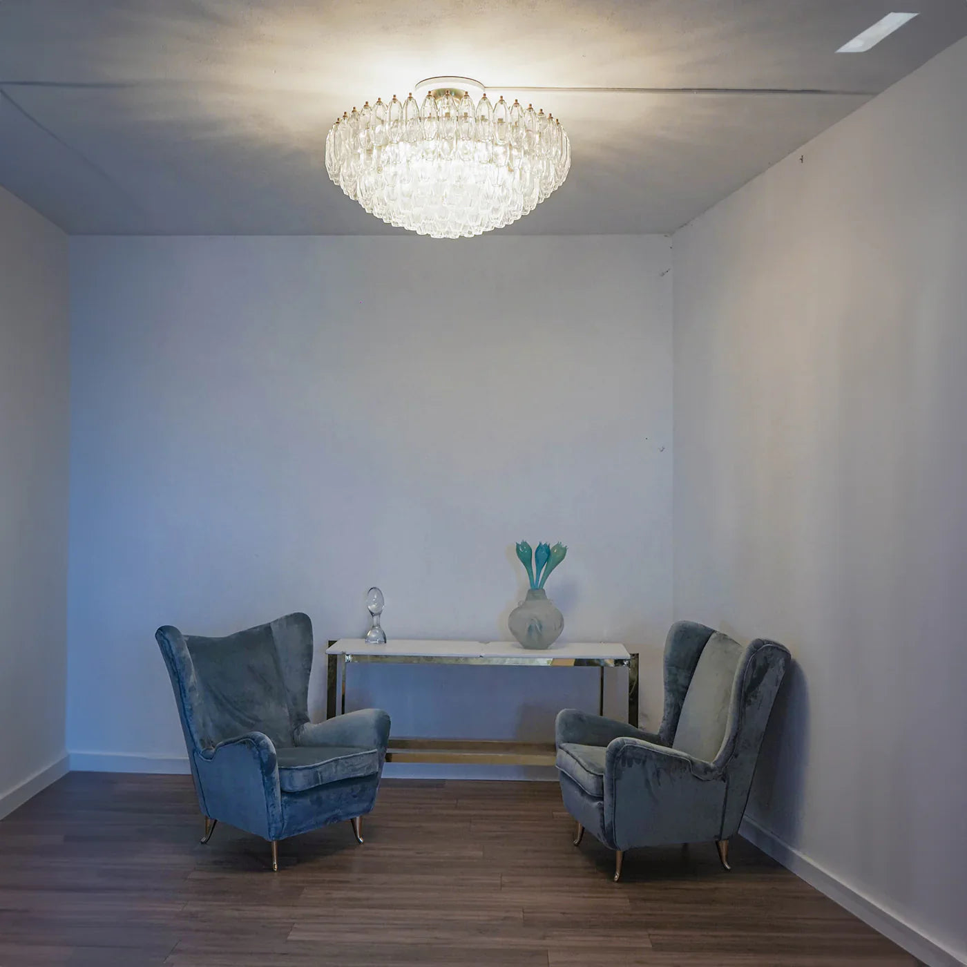 Prismatico 12-Light Clear Ceiling Lamp 35"