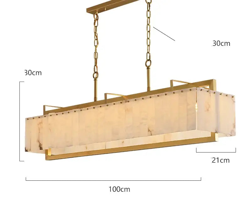 Rectangle Alabaster Chandelier