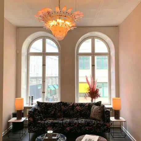 Murano Chandelier – Palmette – 58 glass – Pink