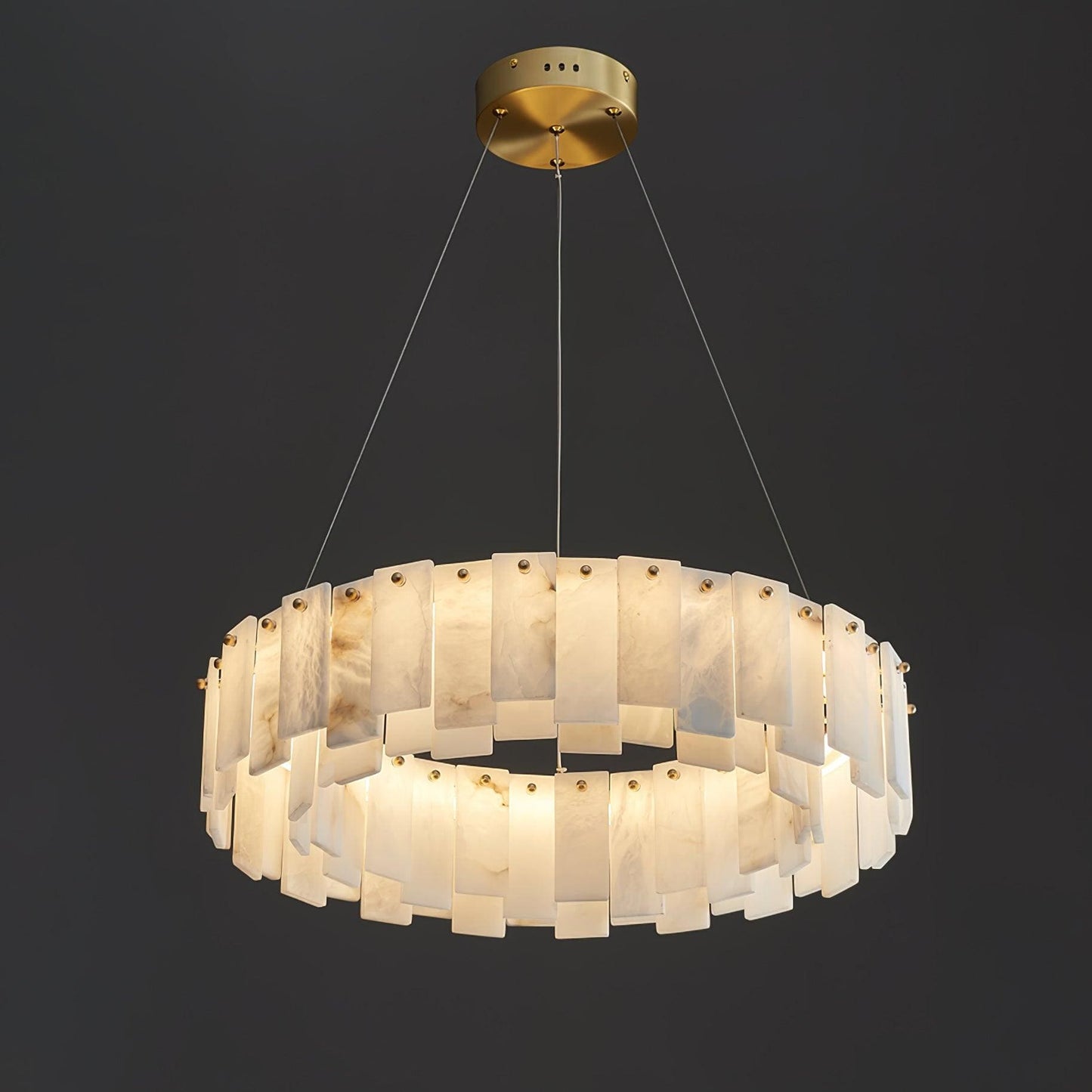 Round Alabaster Chandelier