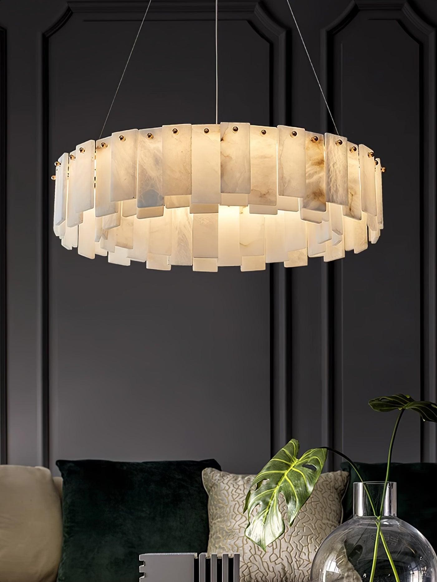 Round Alabaster Chandelier