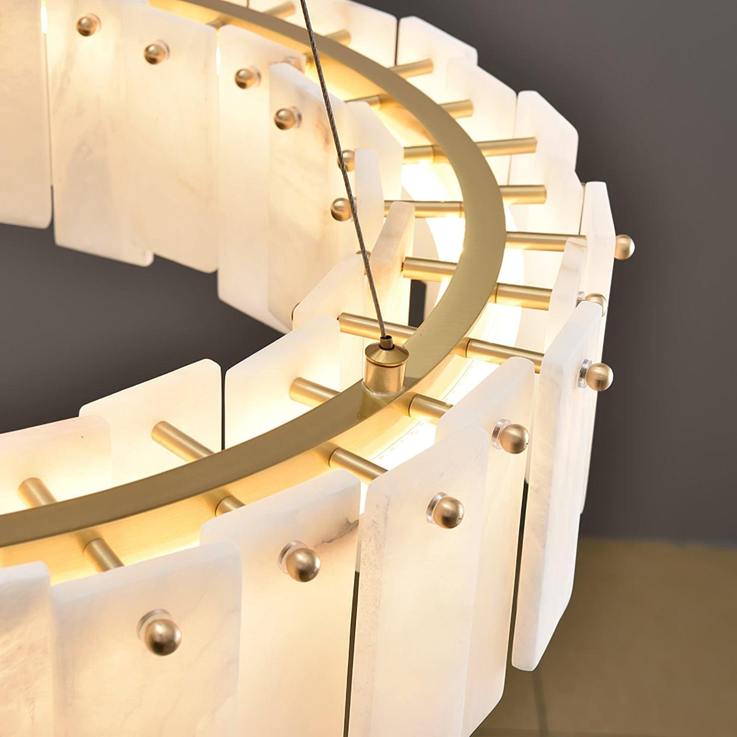 Round Alabaster Chandelier