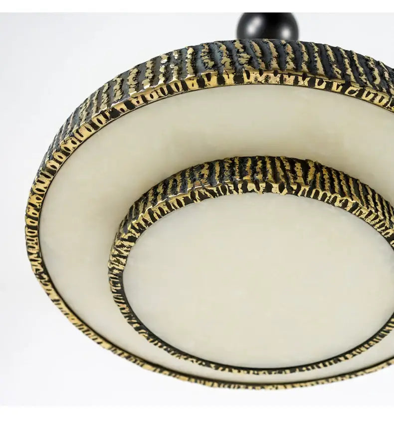 Round Vintage Alabaster Chandelier