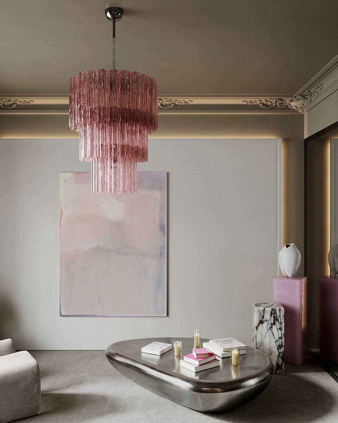 Murano Chandelier – 52 tubes – Pink