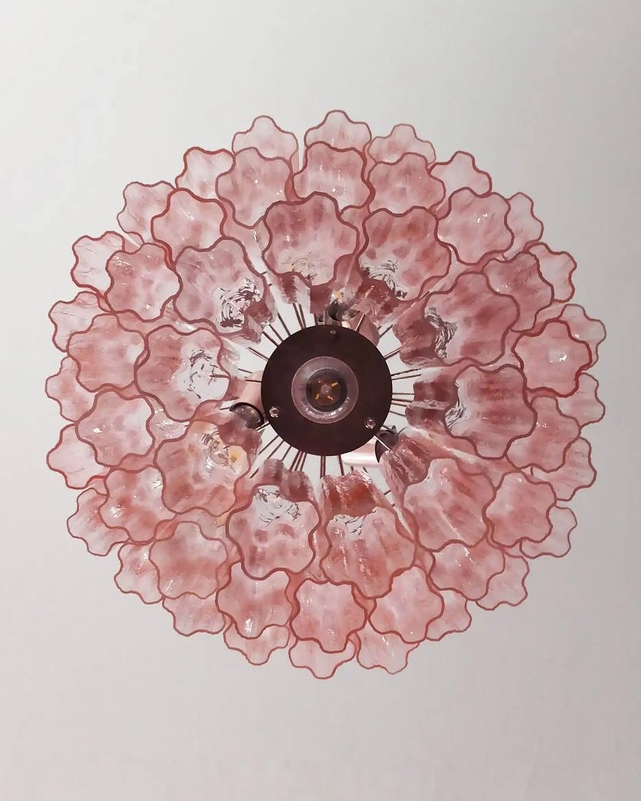 Murano Chandelier – 52 tubes – Pink
