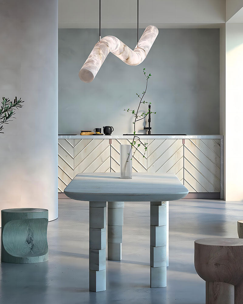 Minimalist Long Cord Ceiling Pendant Alabaster Lighting | 120/150cm Length